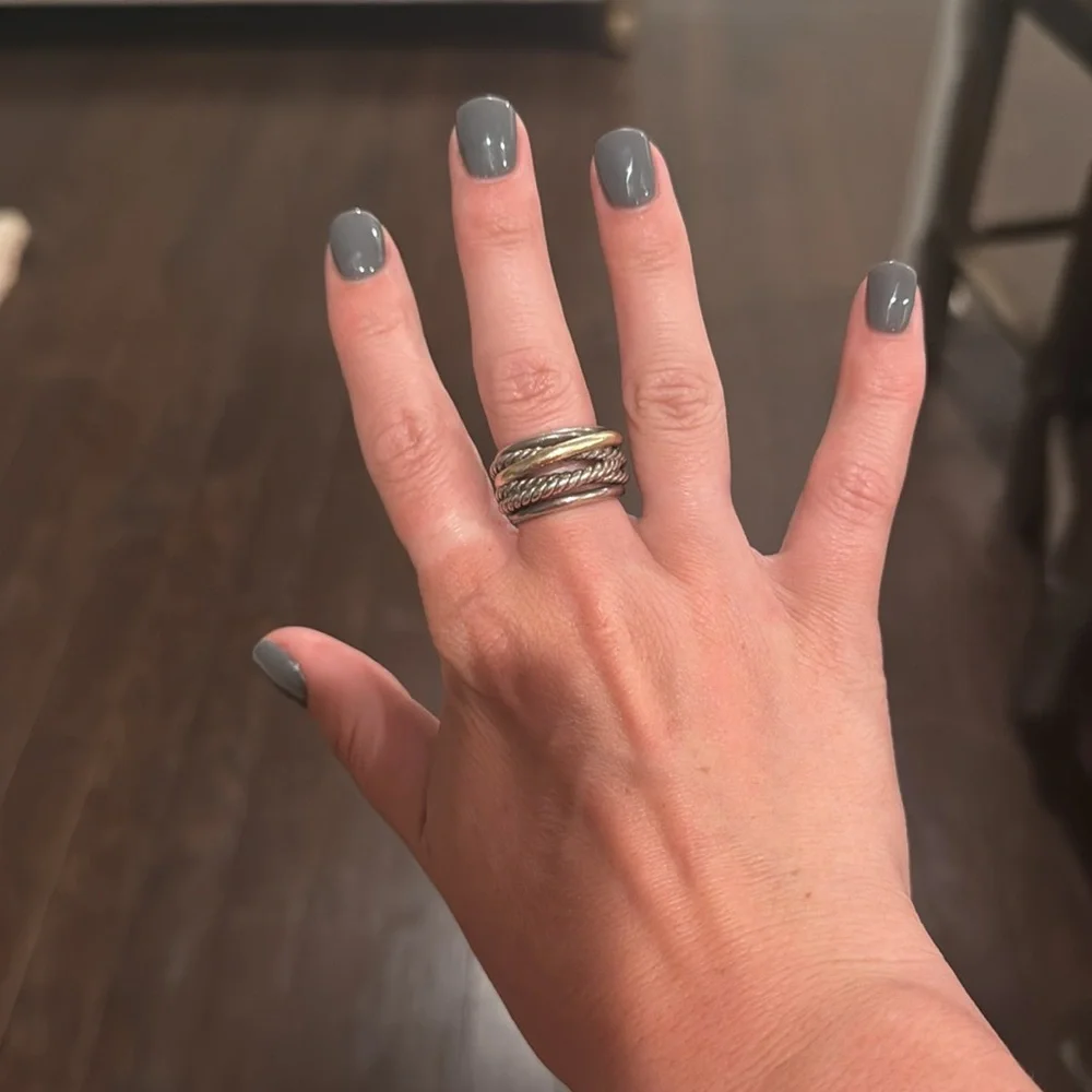 David Yurman Silver and Gold Ring - Picture 3 of 9